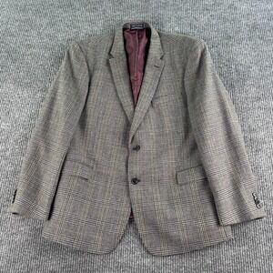 Tommy Hilfiger Sport Coat 46 R Gray Wool Plaid Designer Premium Scottish Style
